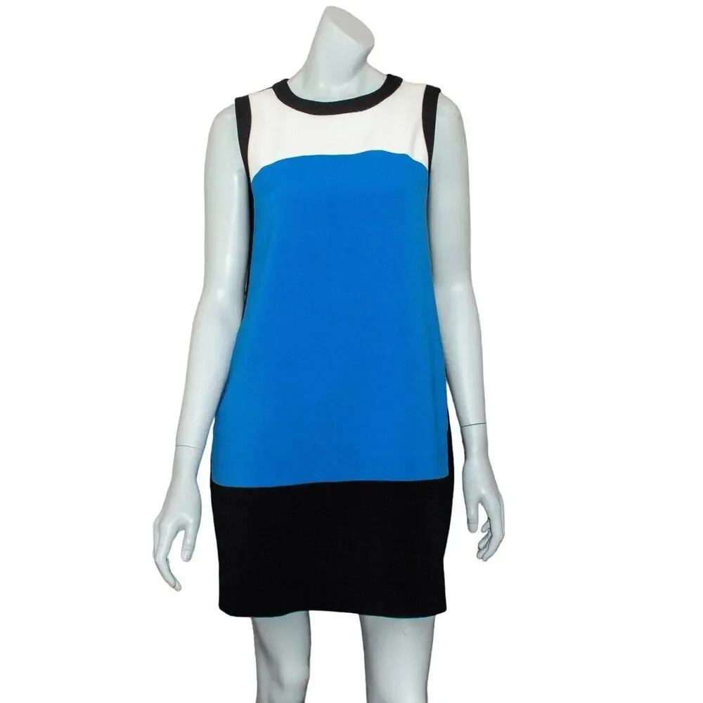 KATE SPADE Maysie Color-block Shift Dress MOD Blue Black Size 4